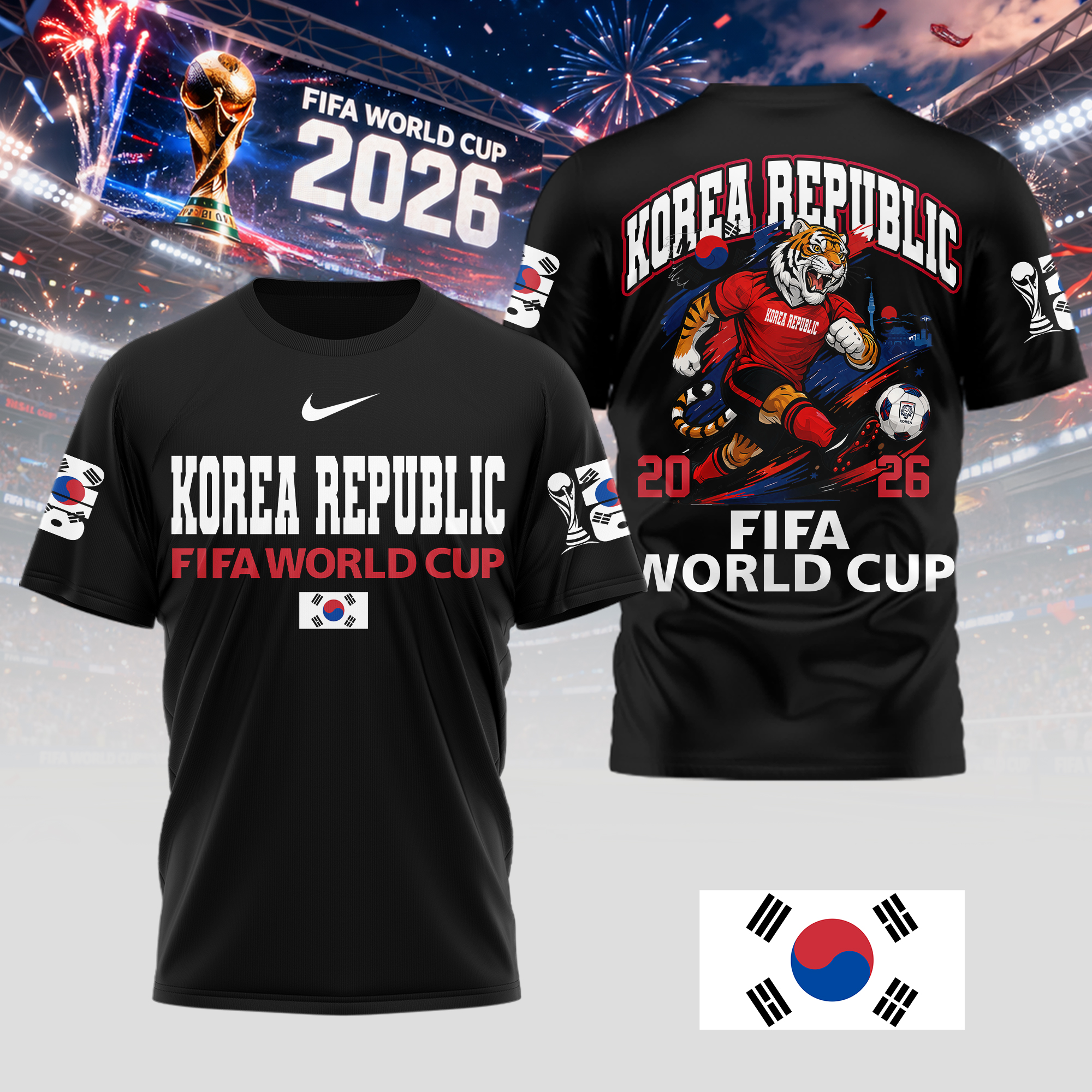Korea Republic | Premium World Cup 2026 World Cup Mascot 3D Shirt TTH210541