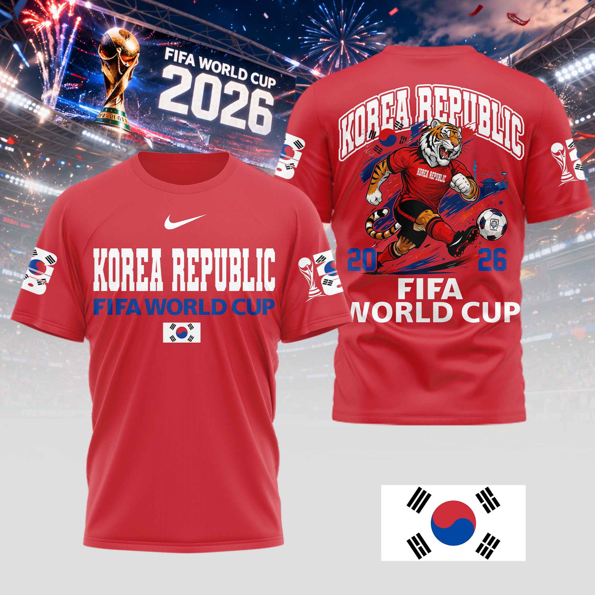 Korea Republic | Premium World Cup 2026 World Cup Mascot 3D Shirt TTH210541 - Image 3
