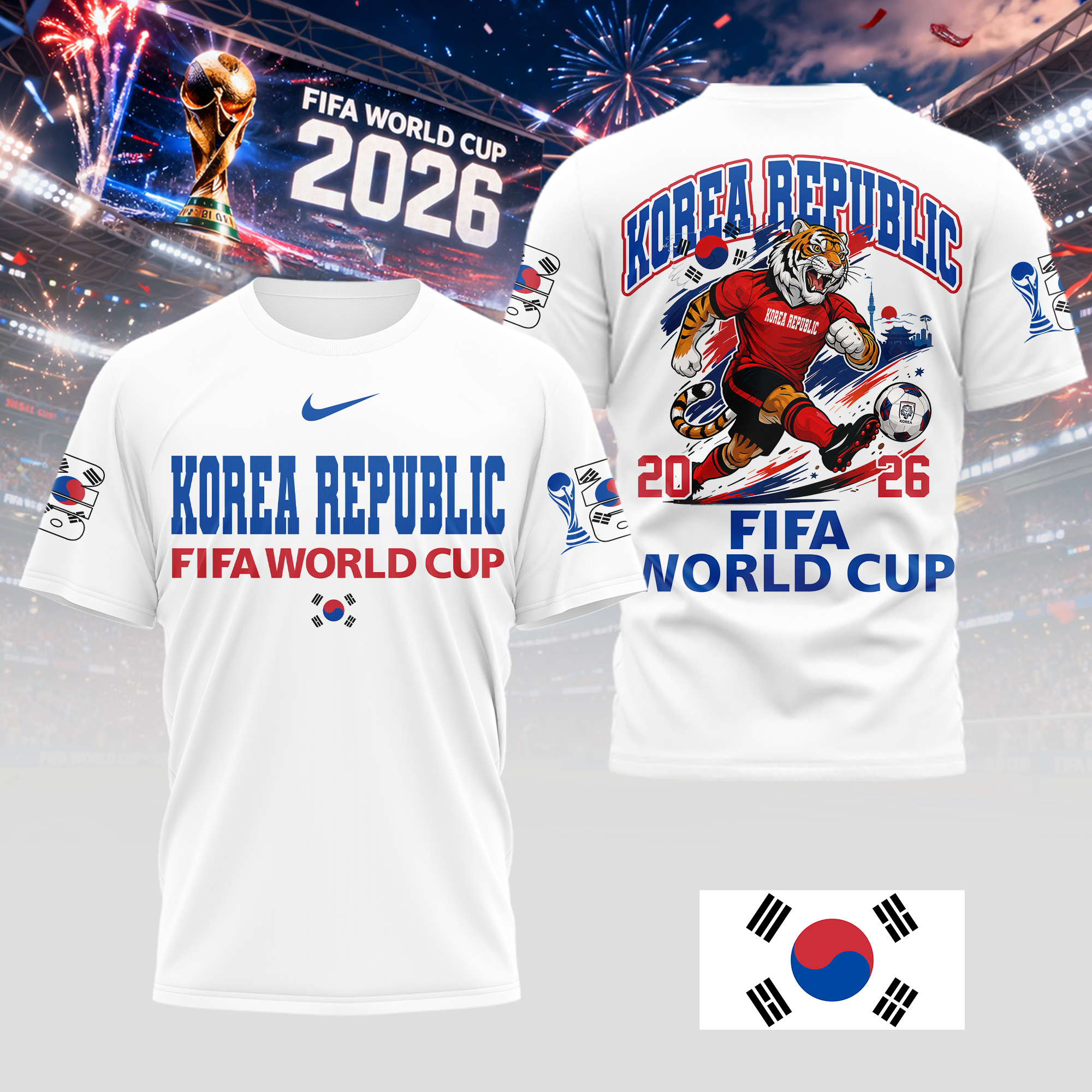 Korea Republic | Premium World Cup 2026 World Cup Mascot 3D Shirt TTH210541 - Image 2