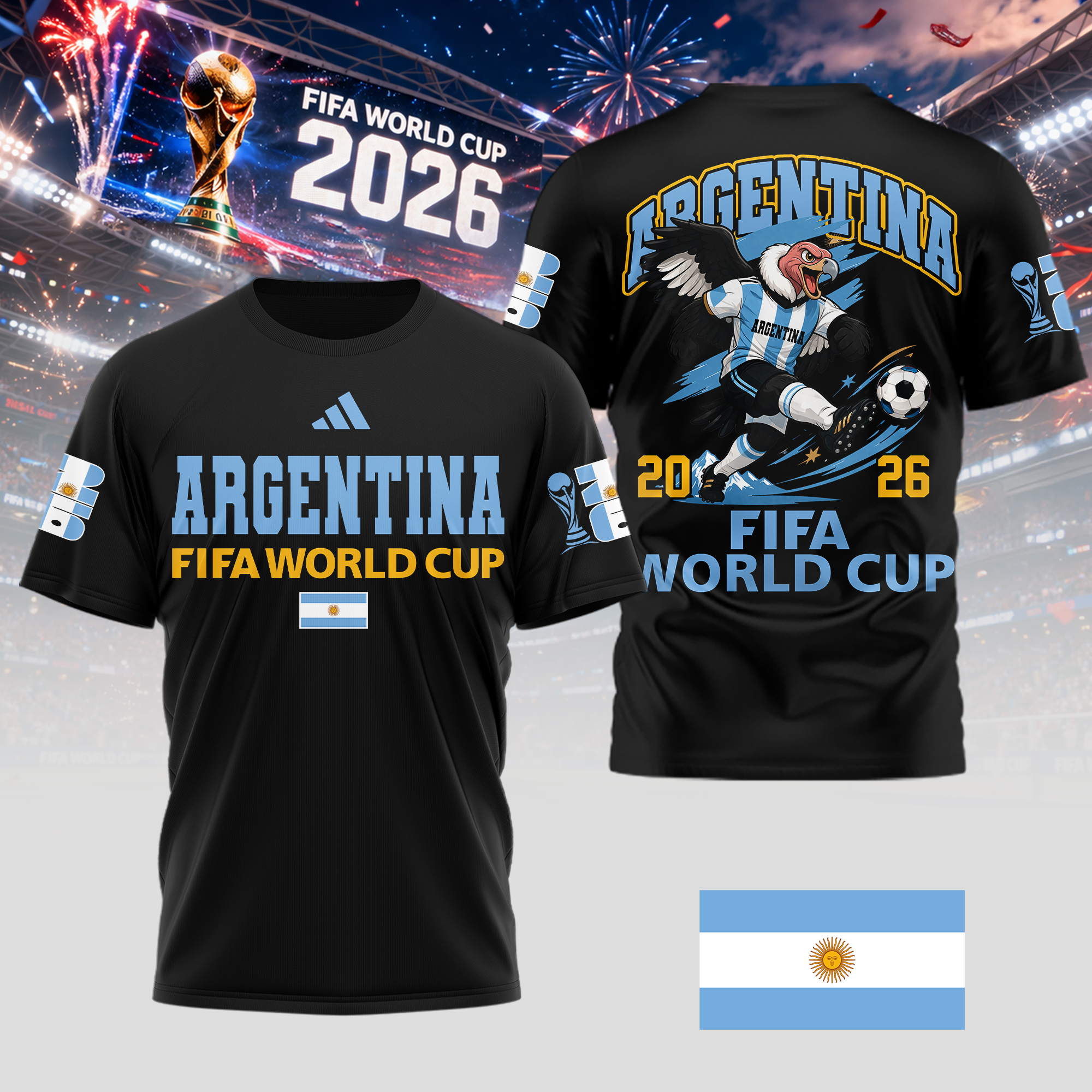 Argentina | Premium World Cup 2026 World Cup Mascot 3D Shirt TTH210541