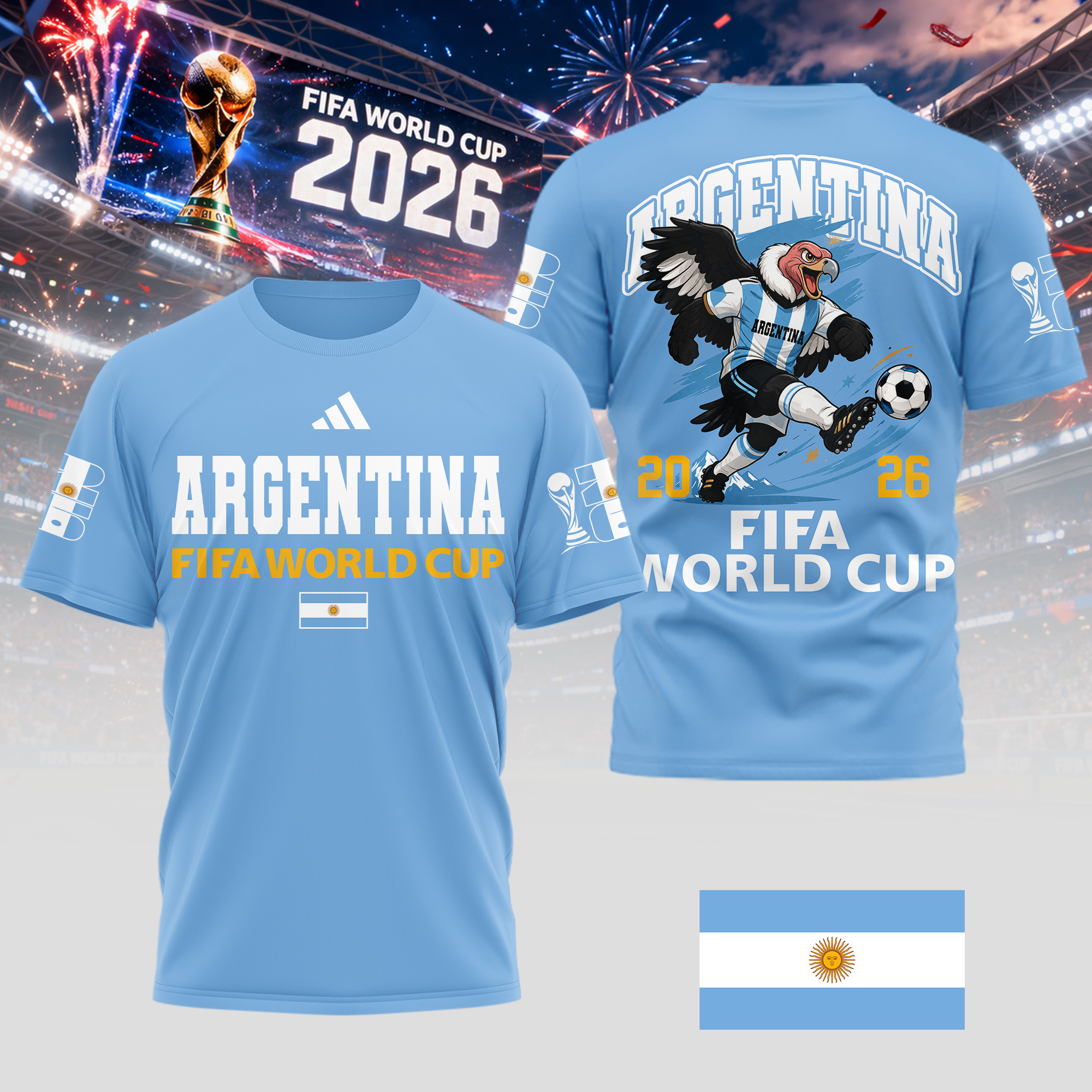Argentina | Premium World Cup 2026 World Cup Mascot 3D Shirt TTH210541 - Image 3