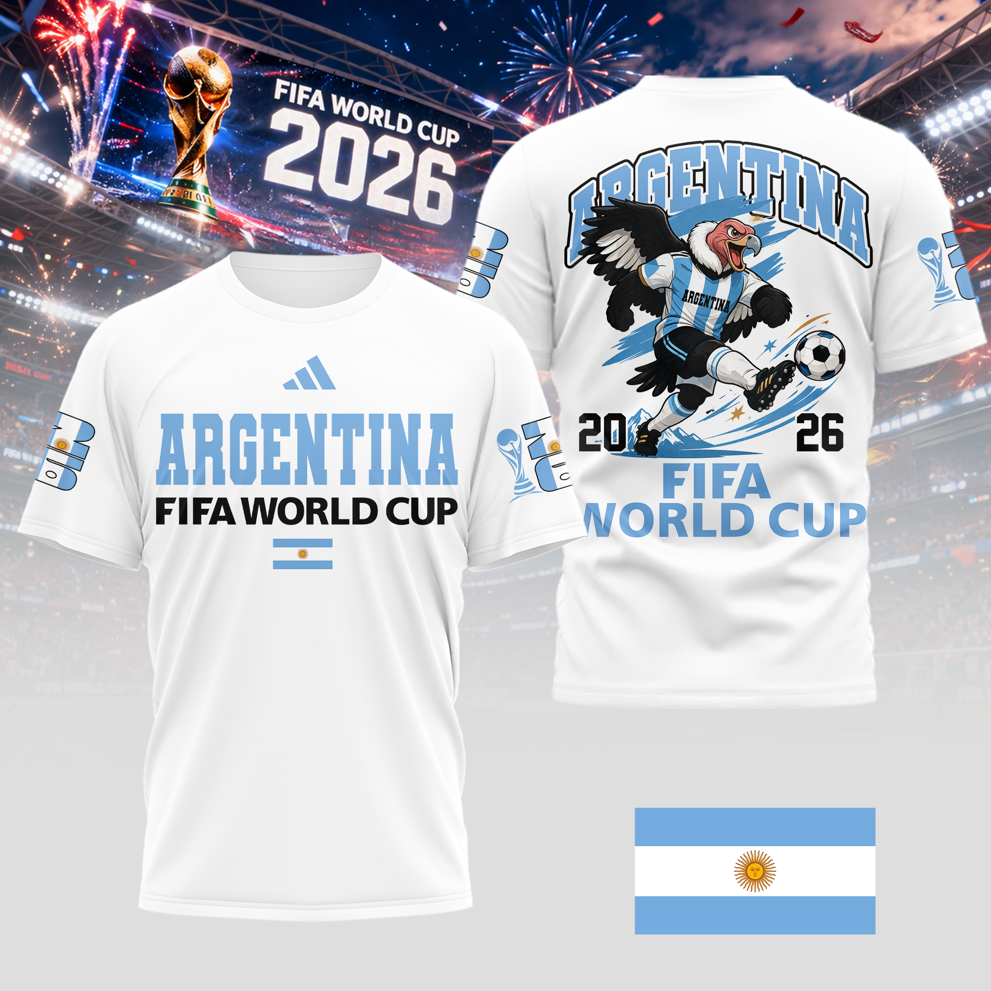 Argentina | Premium World Cup 2026 World Cup Mascot 3D Shirt TTH210541 - Image 2