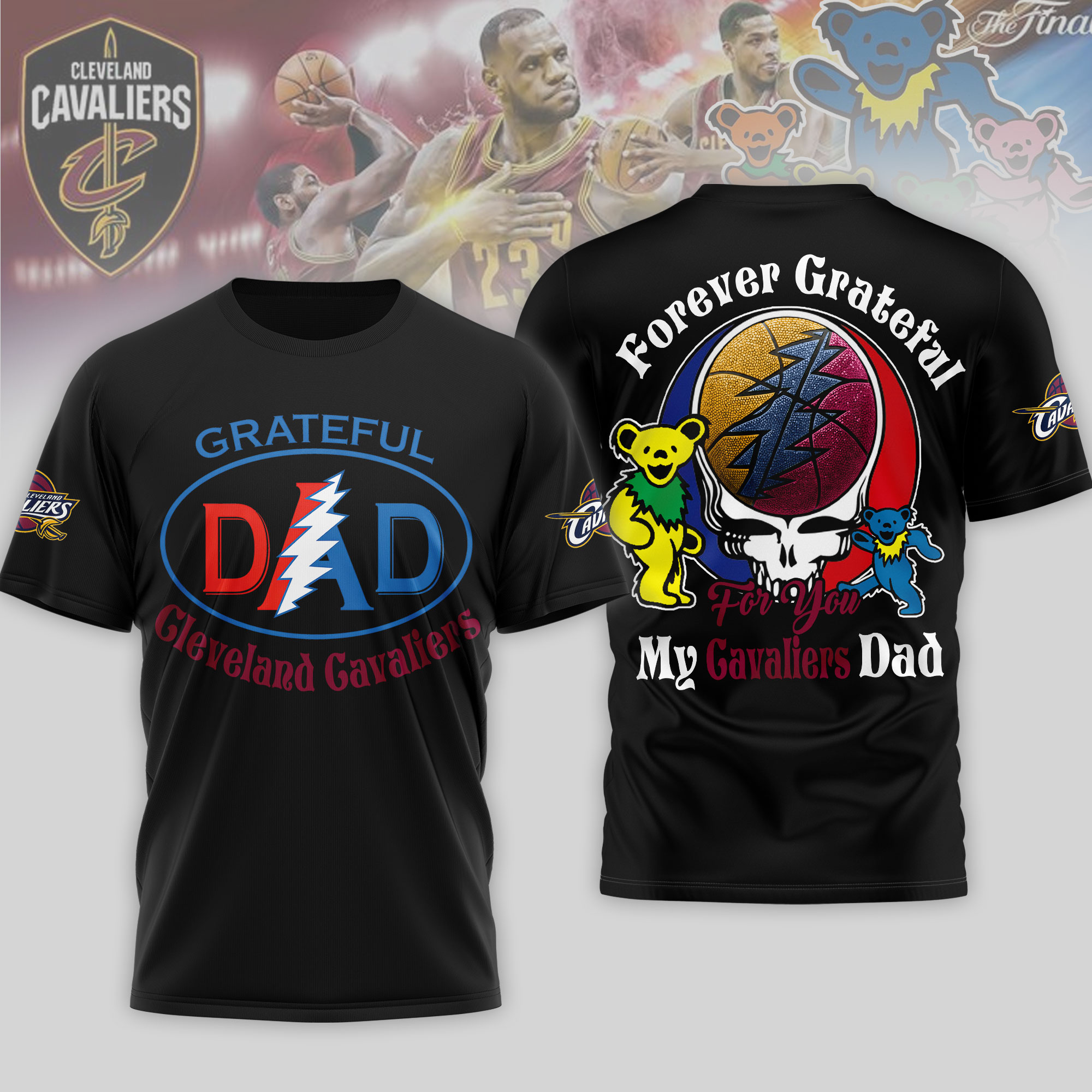 Cleveland Cavaliers | Premium NBA Grateful Dead Father Day 3D Shirt TTH210543