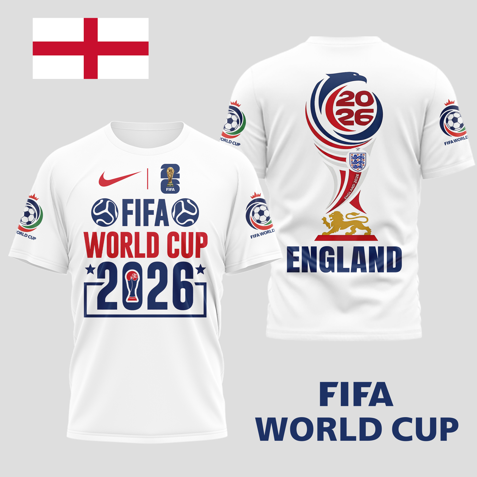 England | Premium World Cup Spirit 2026 World Cup 2026 3D T-Shirt TTH210536 - Image 2