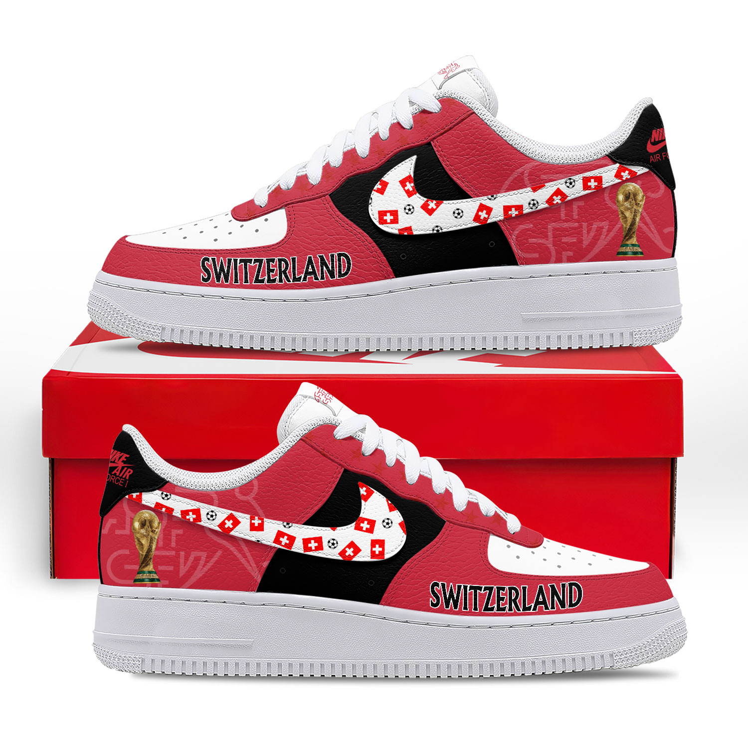 Switzerland – Premium Champions Of The World AF1 Shoes – Limited Edition TTH190508