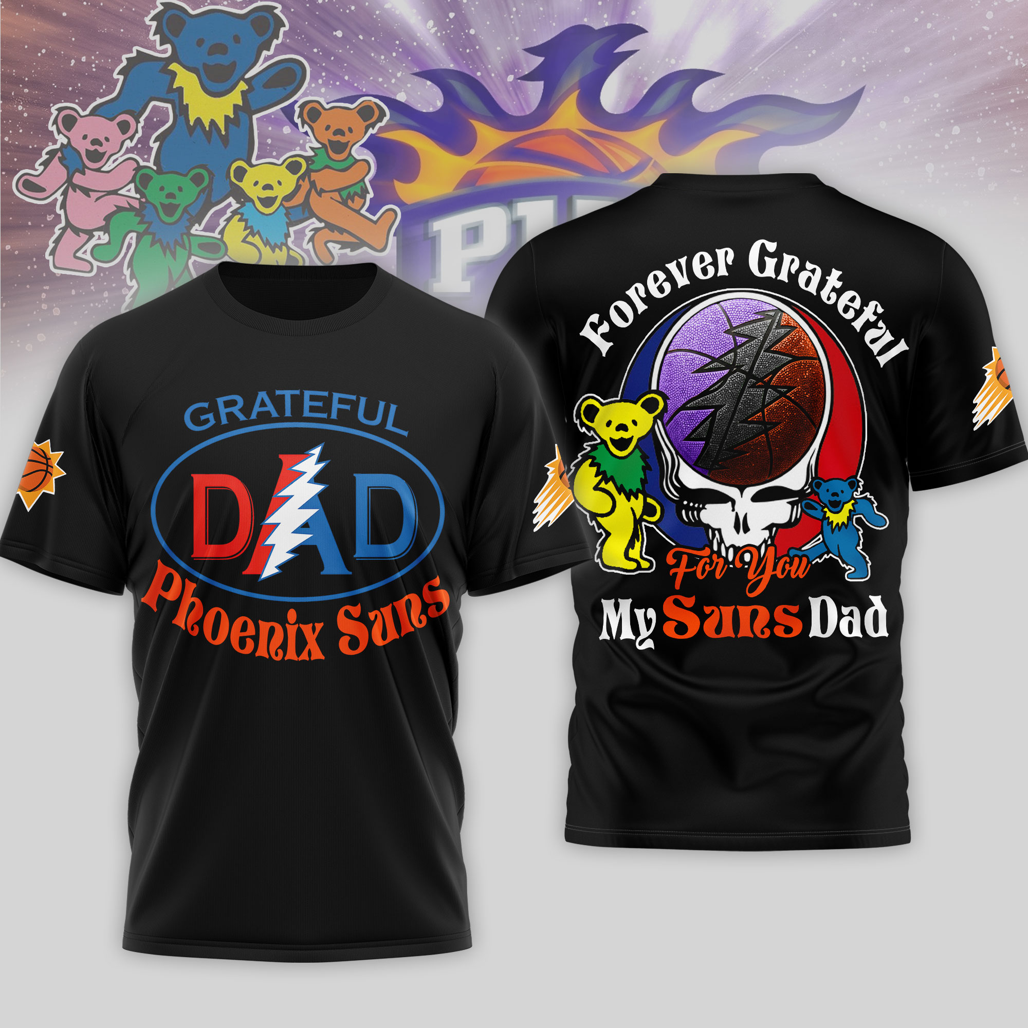 Phoenix Suns | Premium NBA Grateful Dead Father Day 3D Shirt TTH210543