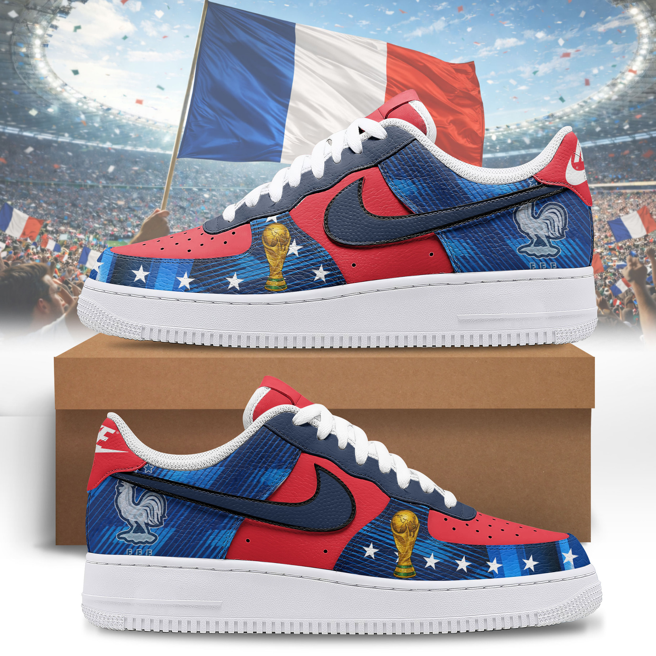 France – Premium World Cup 2026 Victory Edition AF1 Shoes – Gift for Fans TTH190509 - Image 2