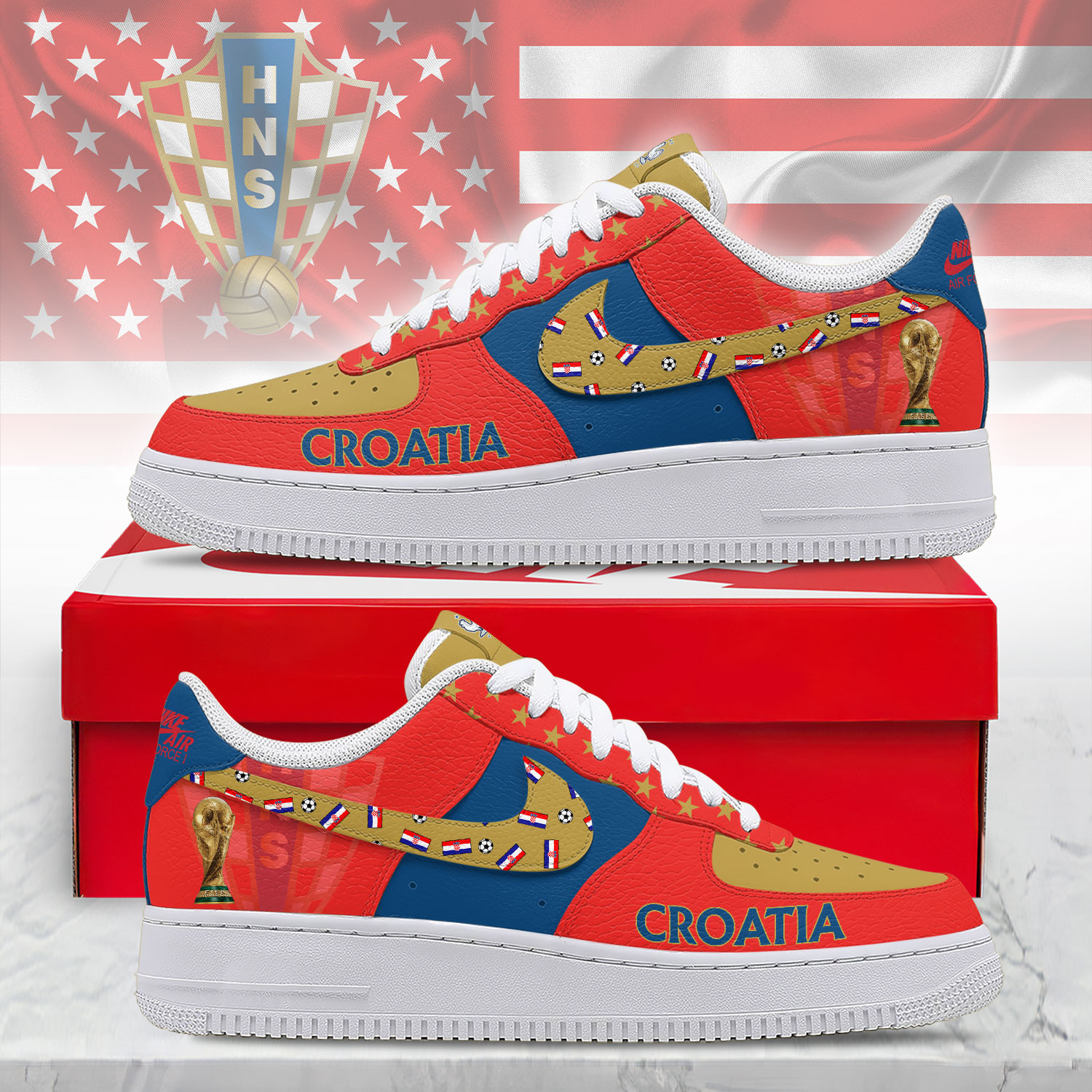 Croatia – Premium Champions Of The World AF1 Shoes – Limited Edition TTH190508 - Image 2