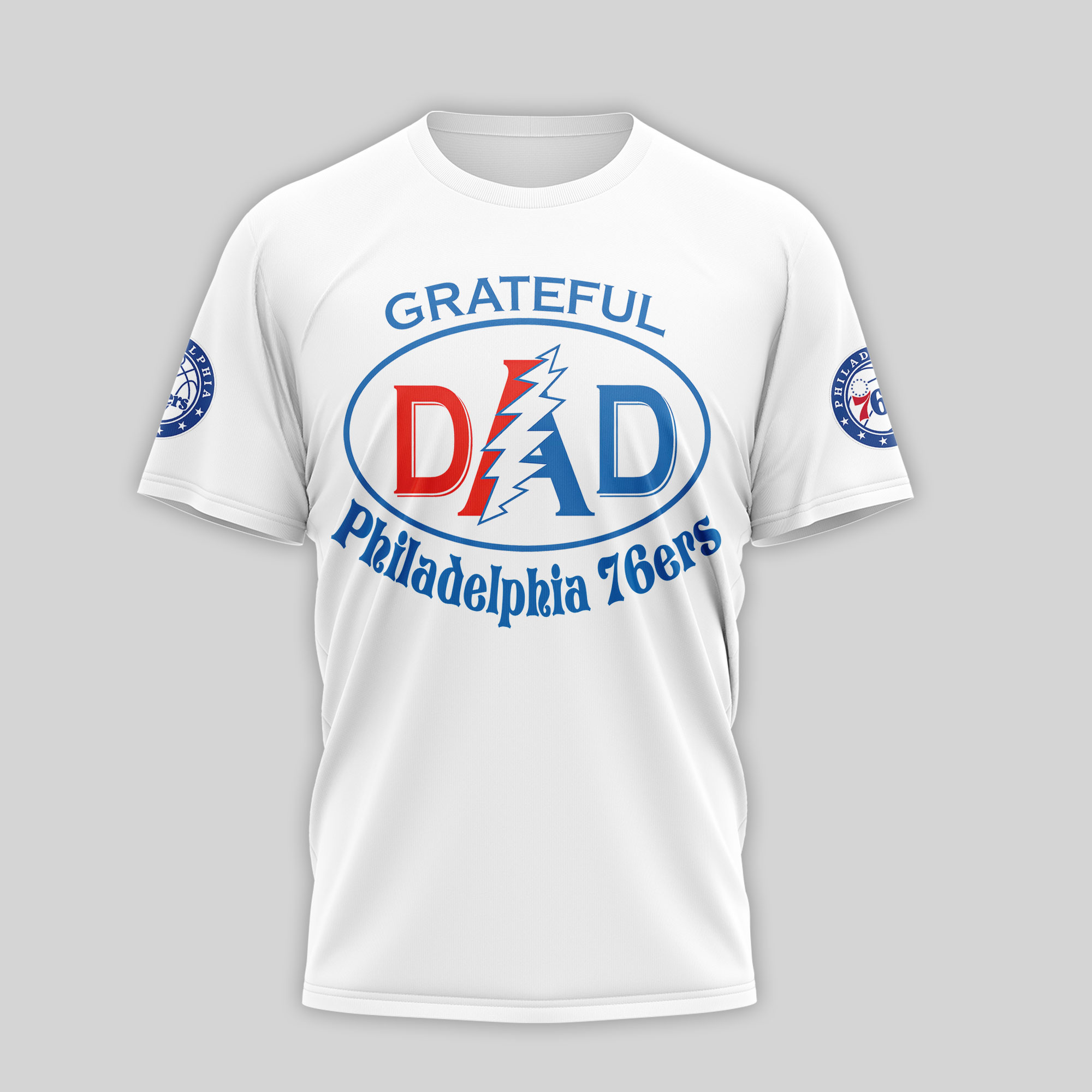 Philadelphia 76ers | Premium NBA Grateful Dead Father Day 3D Shirt TTH210543 - Image 2
