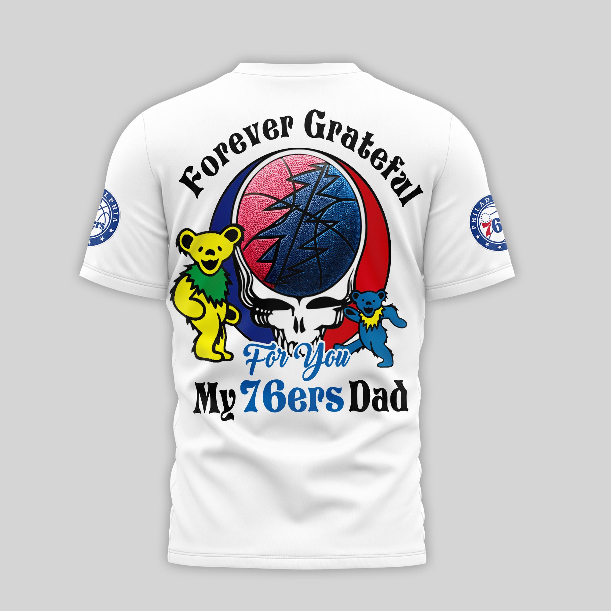 Philadelphia 76ers | Premium NBA Grateful Dead Father Day 3D Shirt TTH210543 - Image 3