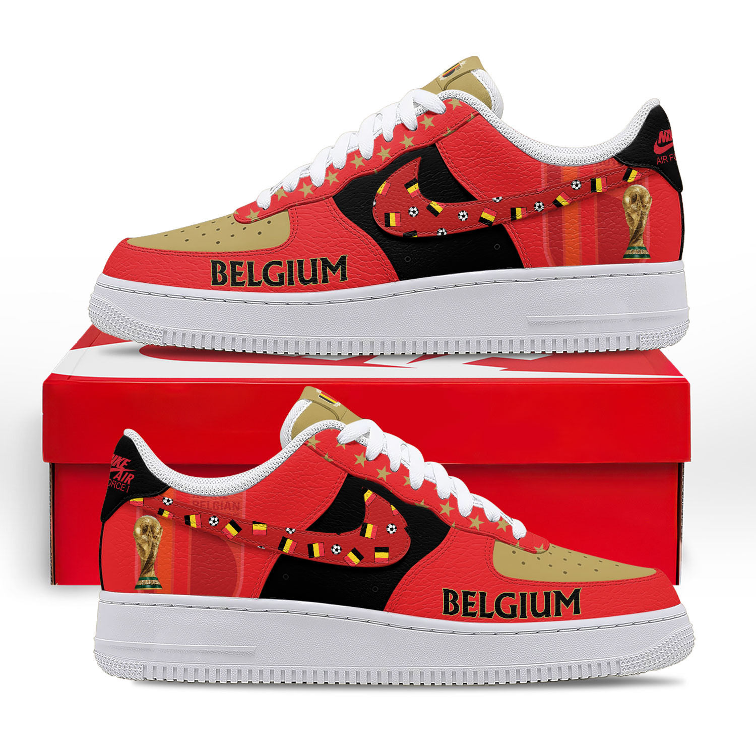 Belgium – Premium Champions Of The World AF1 Shoes – Limited Edition TTH190508