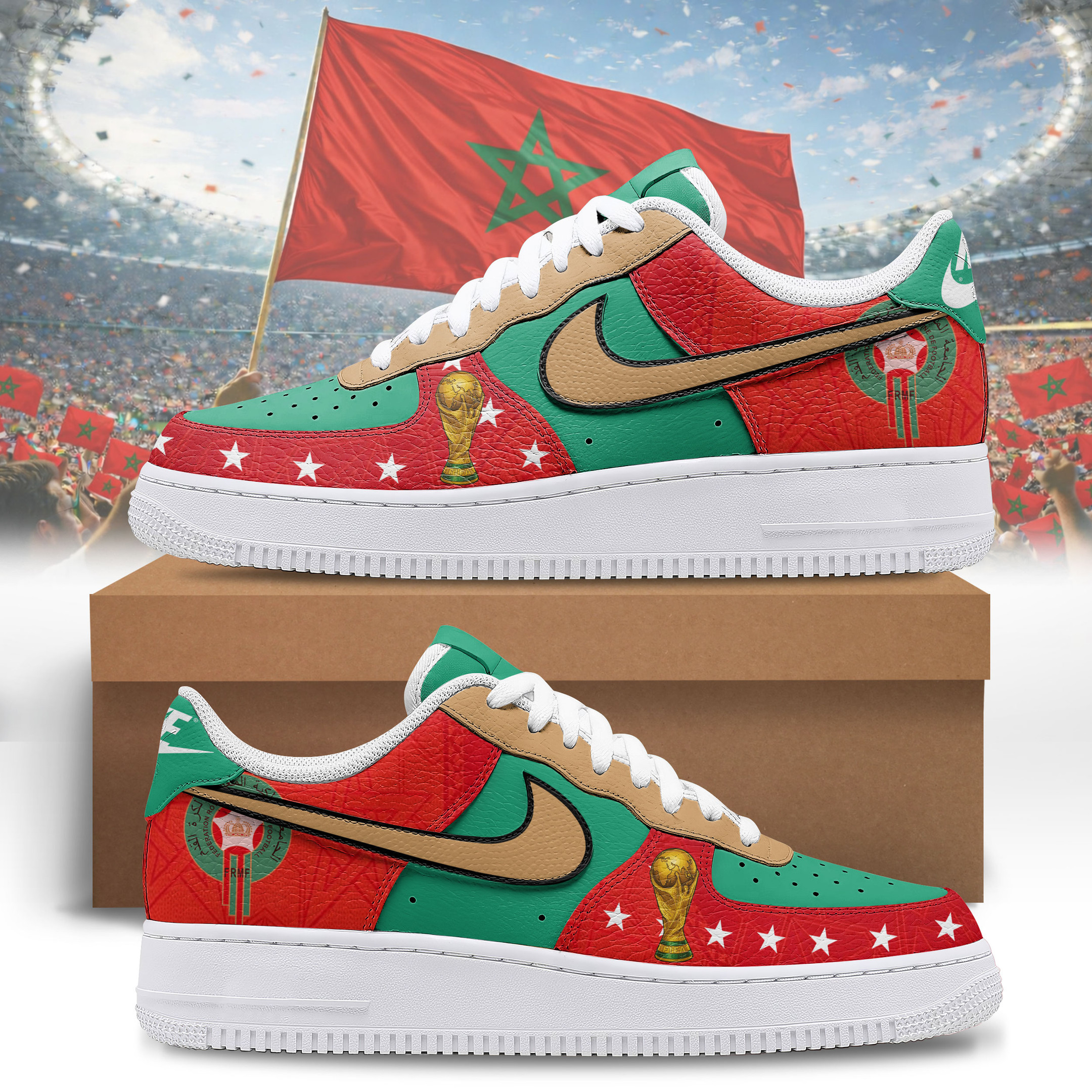 Morocco – Premium World Cup 2026 Victory Edition AF1 Shoes – Gift for Fans TTH190509 - Image 2