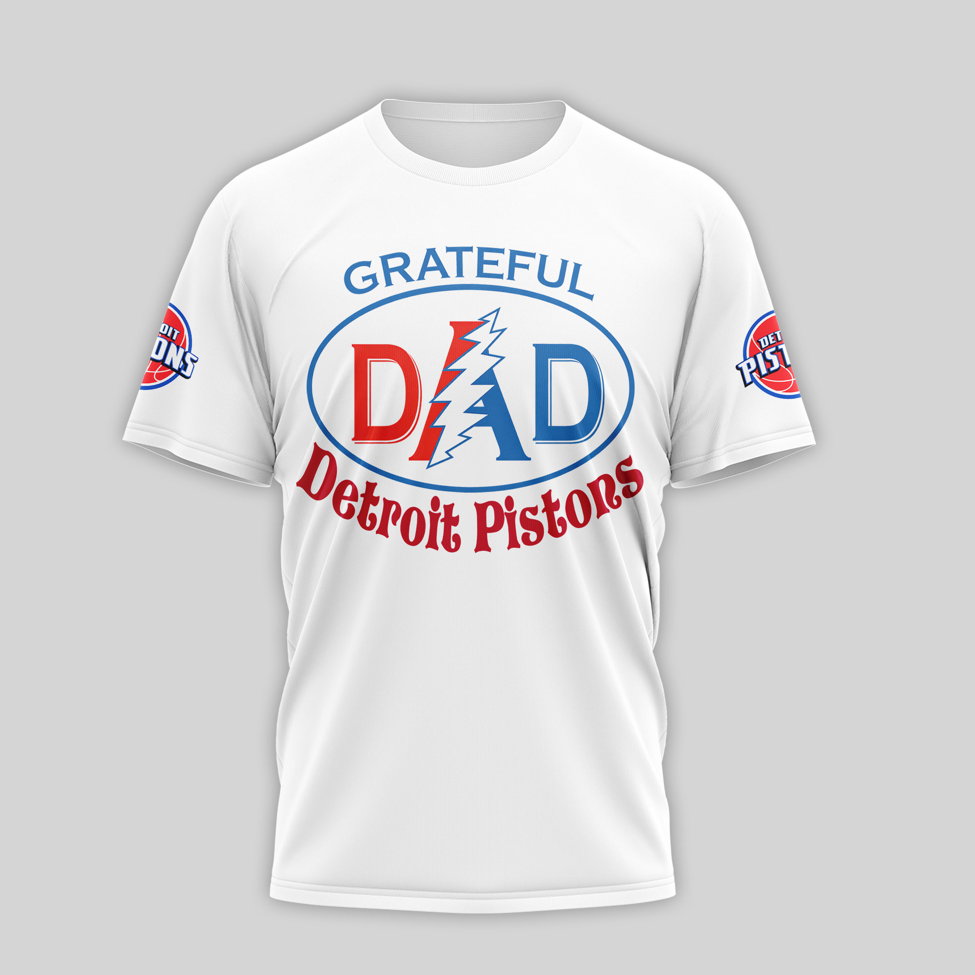 Detroit Pistons | Premium NBA Grateful Dead Father Day 3D Shirt TTH210543 - Image 2
