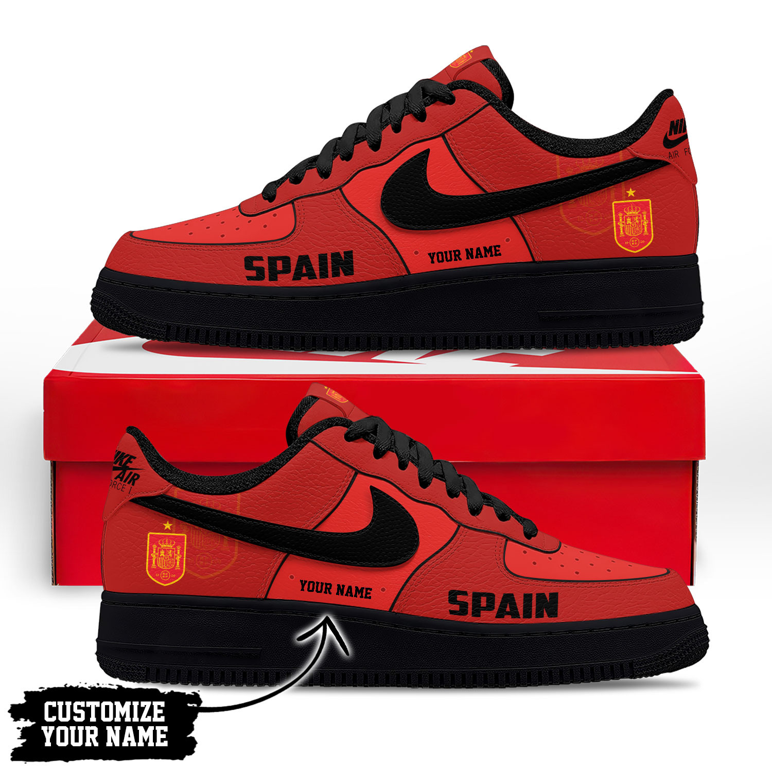 Spain – Premium World Cup 2026 Soccer Fan AF1 Shoes – Limited Edition TTH190511 - Image 2