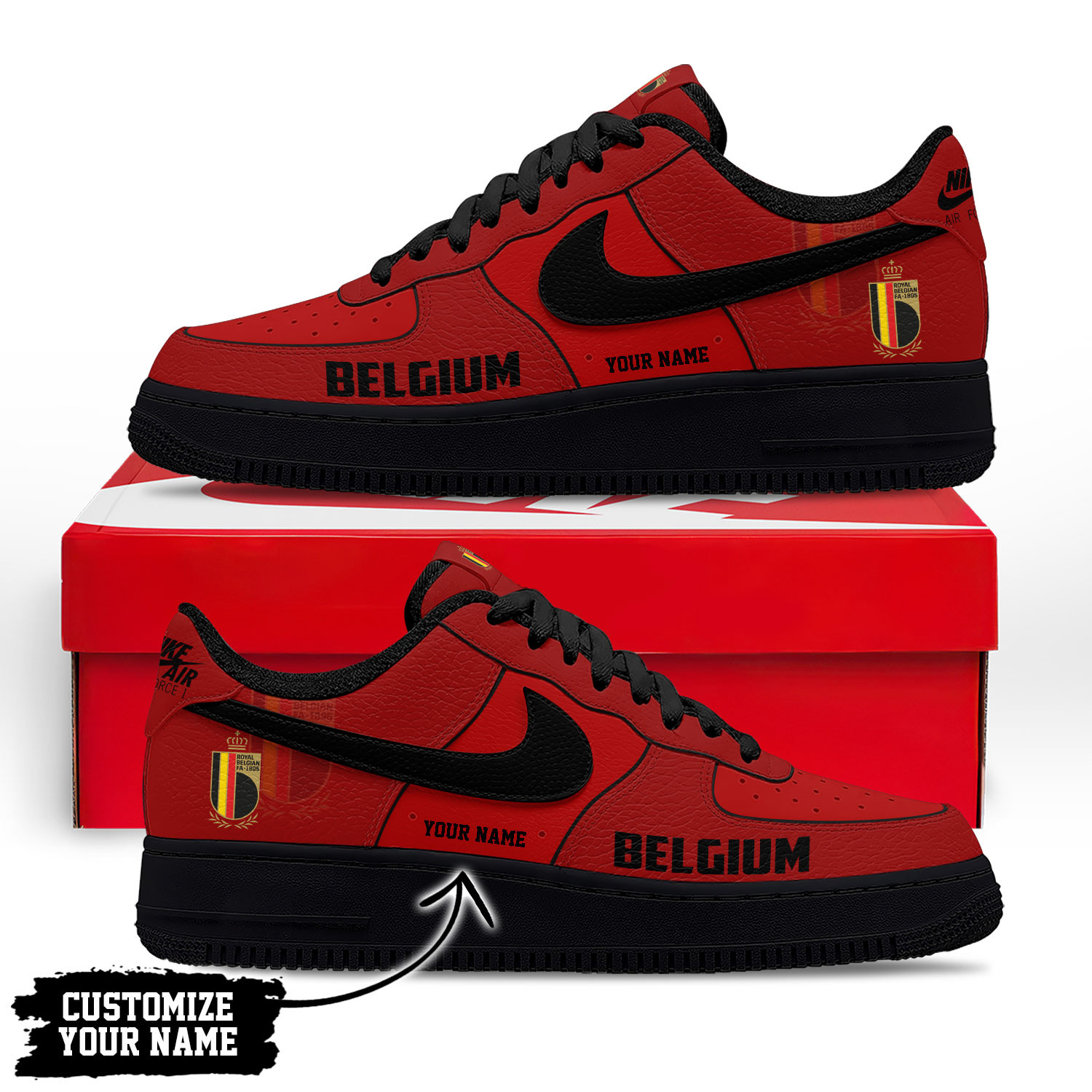 Belgium – Premium World Cup 2026 Soccer Fan AF1 Shoes – Limited Edition TTH190511 - Image 2