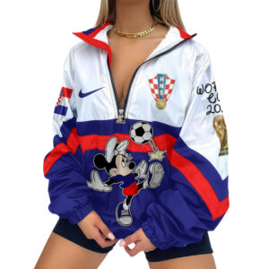 Croatia | Premium Global Football Fever V-Neck Zipper Sweatshirt Jackets TTH210553