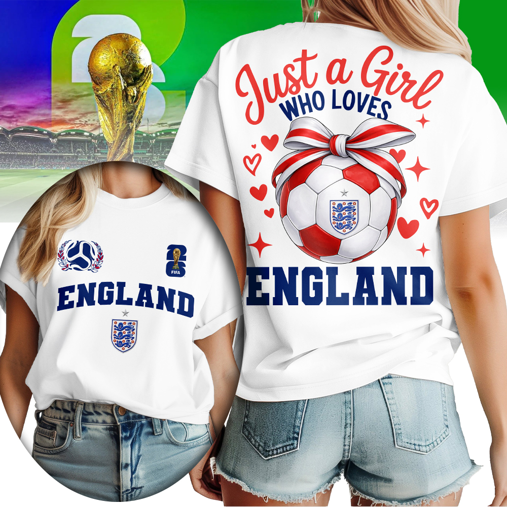 England | Premium World Cup 2026 Just a Girl Who Loves Soccer Shirt TTH210567 - Image 2