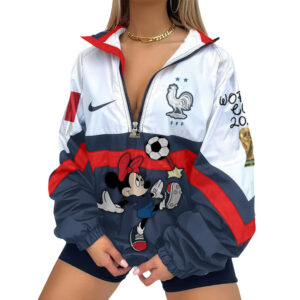 France | Premium Global Football Fever V-Neck Zipper Sweatshirt Jackets TTH210553