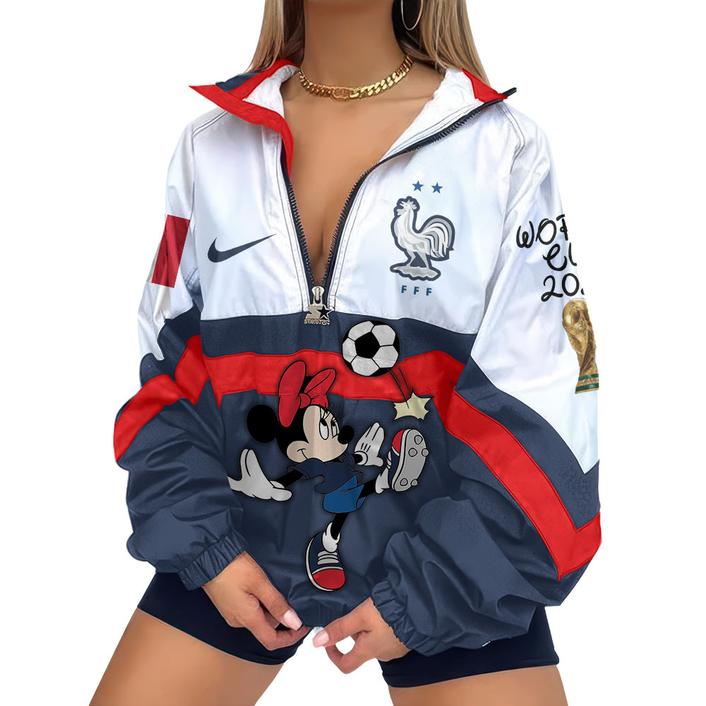 France | Premium Global Football Fever V-Neck Zipper Sweatshirt Jackets TTH210553