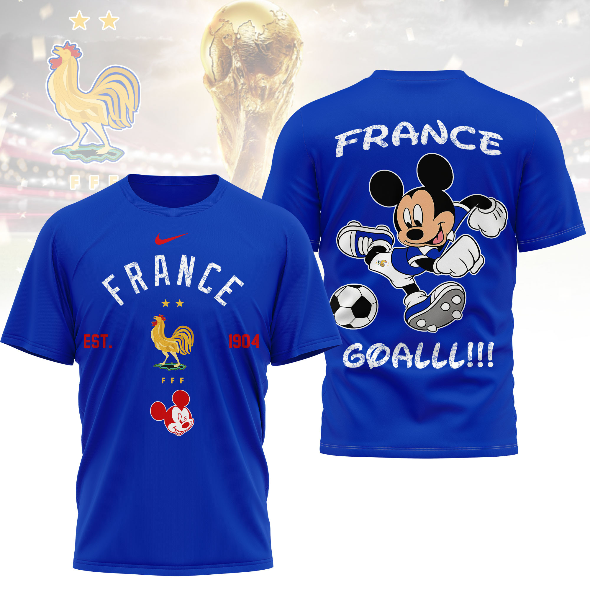 France | Premium World Cup 2026 Mickey Mouse Soccer Fan Women Shirt TTH210552 - Image 4