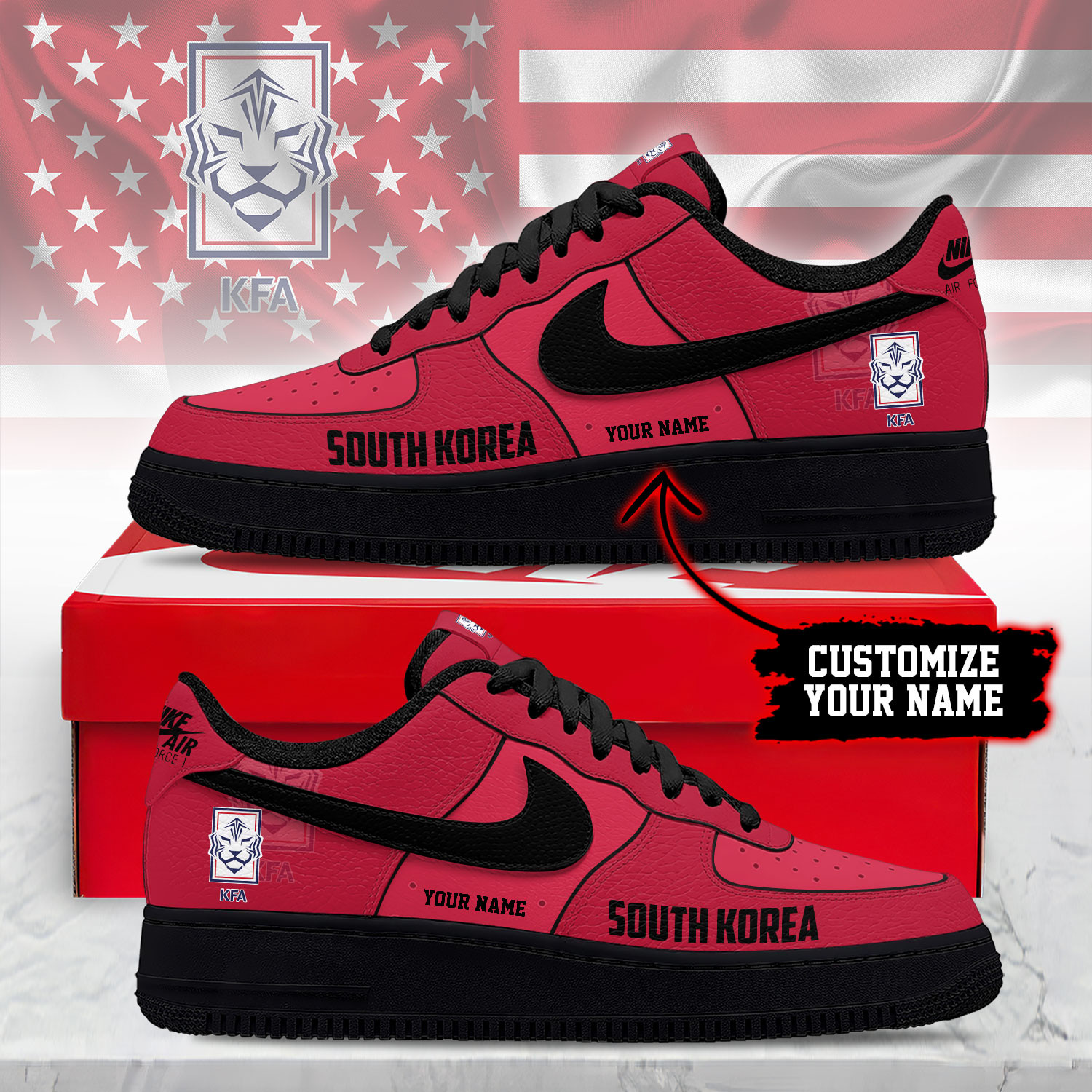 South Korea – Premium World Cup 2026 Soccer Fan AF1 Shoes – Limited Edition TTH190511