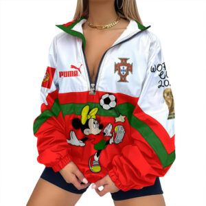 Portugal | Premium Global Football Fever V-Neck Zipper Sweatshirt Jackets TTH210553