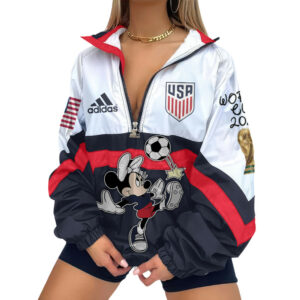 United States | Premium Global Football Fever V-Neck Zipper Sweatshirt Jackets TTH210553