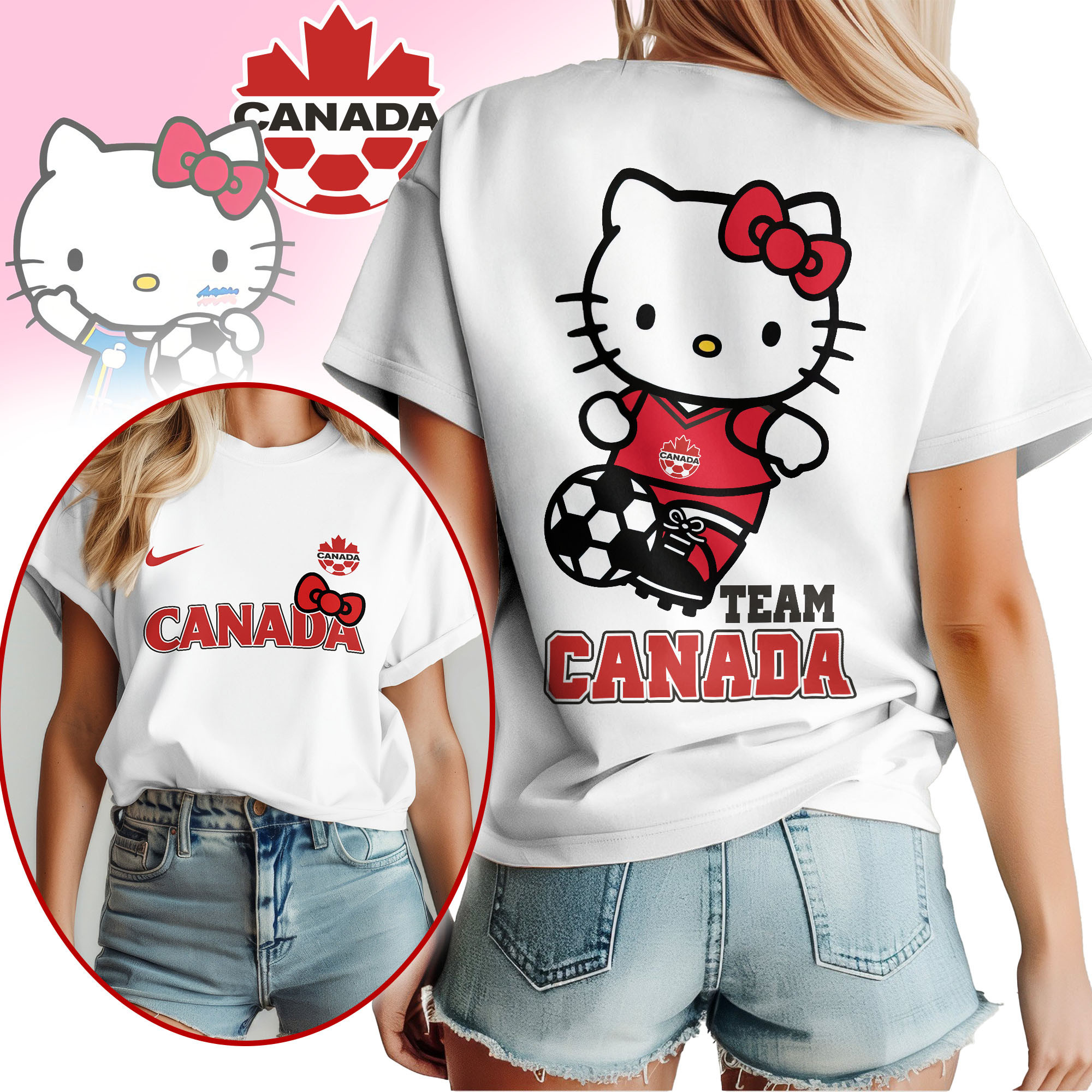 Canada | Premium World Cup 2026 Hello Kitty National Team Fan Women Shirt TTH210546 - Image 2