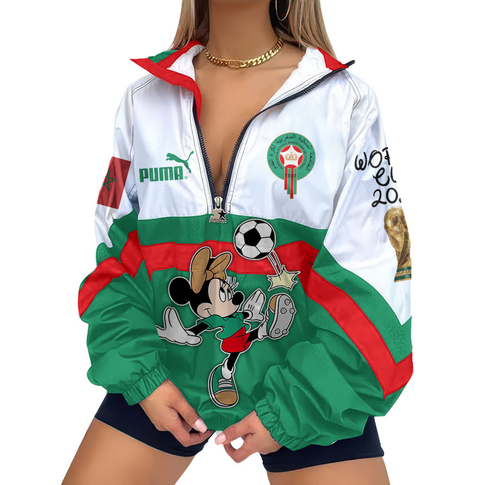 Morocco | Premium Global Football Fever V-Neck Zipper Sweatshirt Jackets TTH210553
