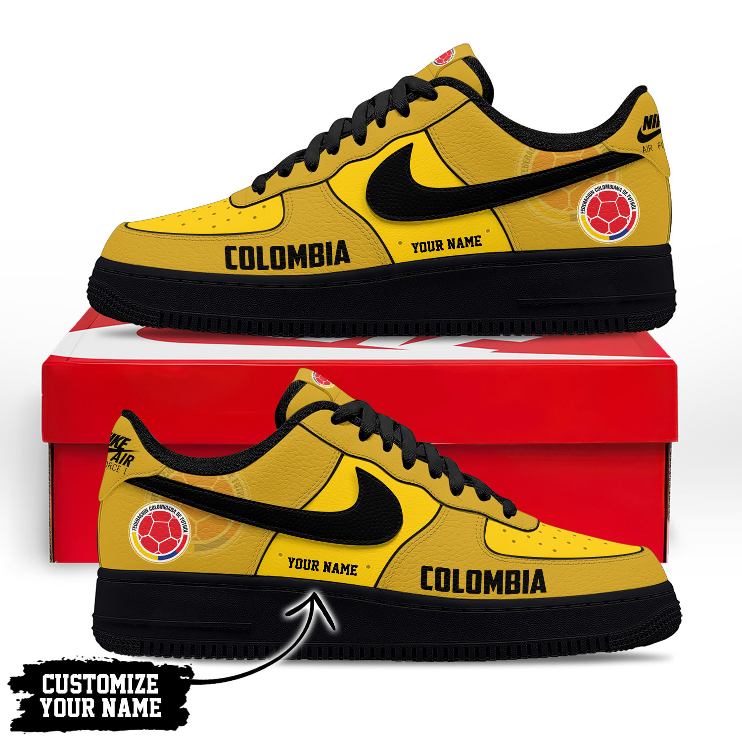 Colombia – Premium World Cup 2026 Soccer Fan AF1 Shoes – Limited Edition TTH190511 - Image 2