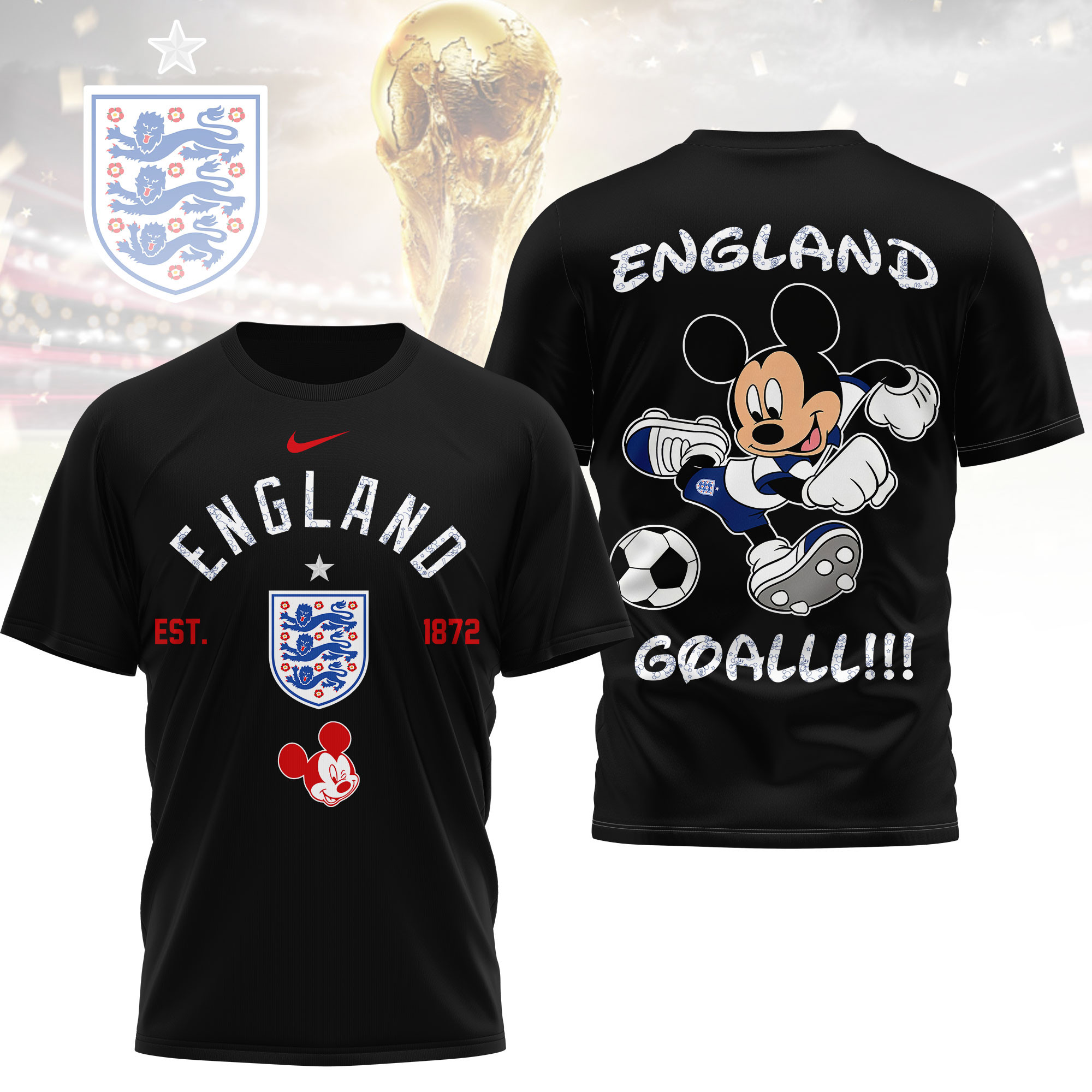 England | Premium World Cup 2026 Mickey Mouse Soccer Fan Women Shirt TTH210552