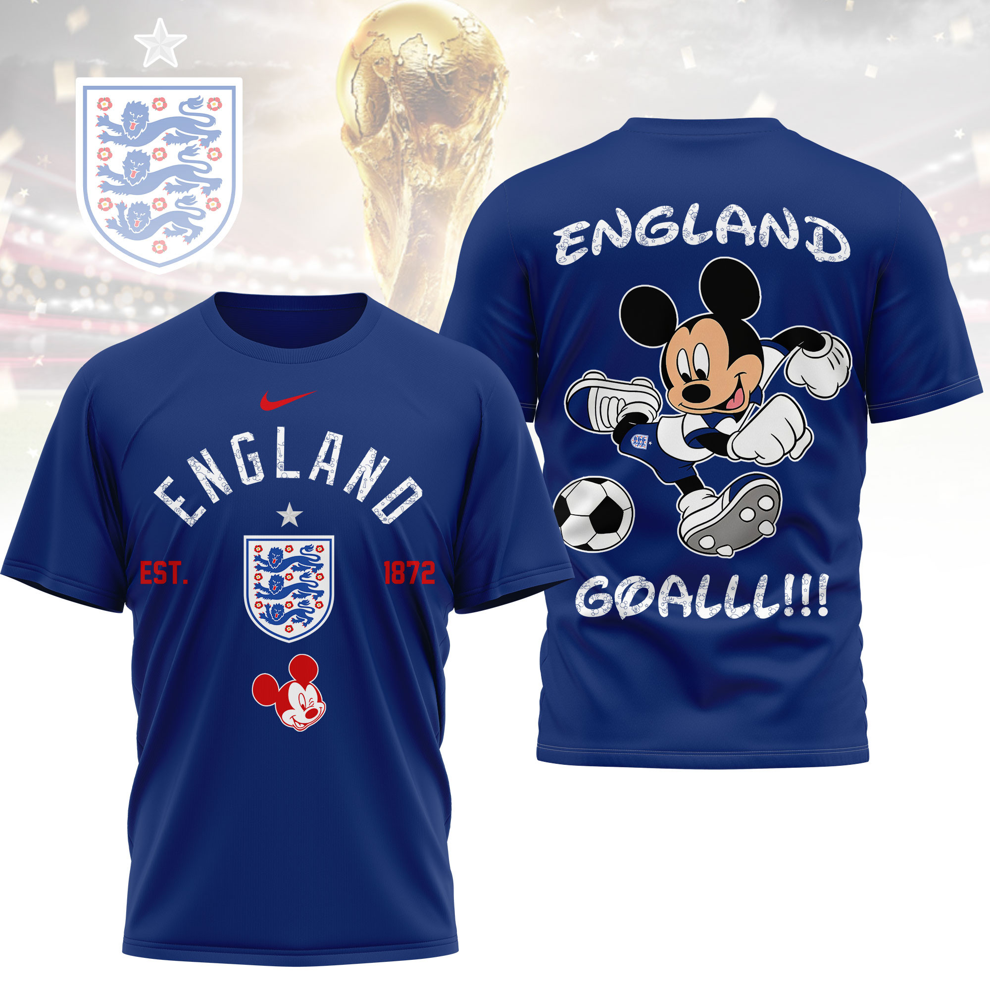 England | Premium World Cup 2026 Mickey Mouse Soccer Fan Women Shirt TTH210552 - Image 4