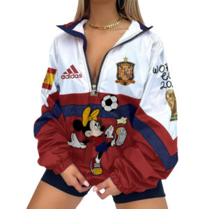 Spain | Premium Global Football Fever V-Neck Zipper Sweatshirt Jackets TTH210553