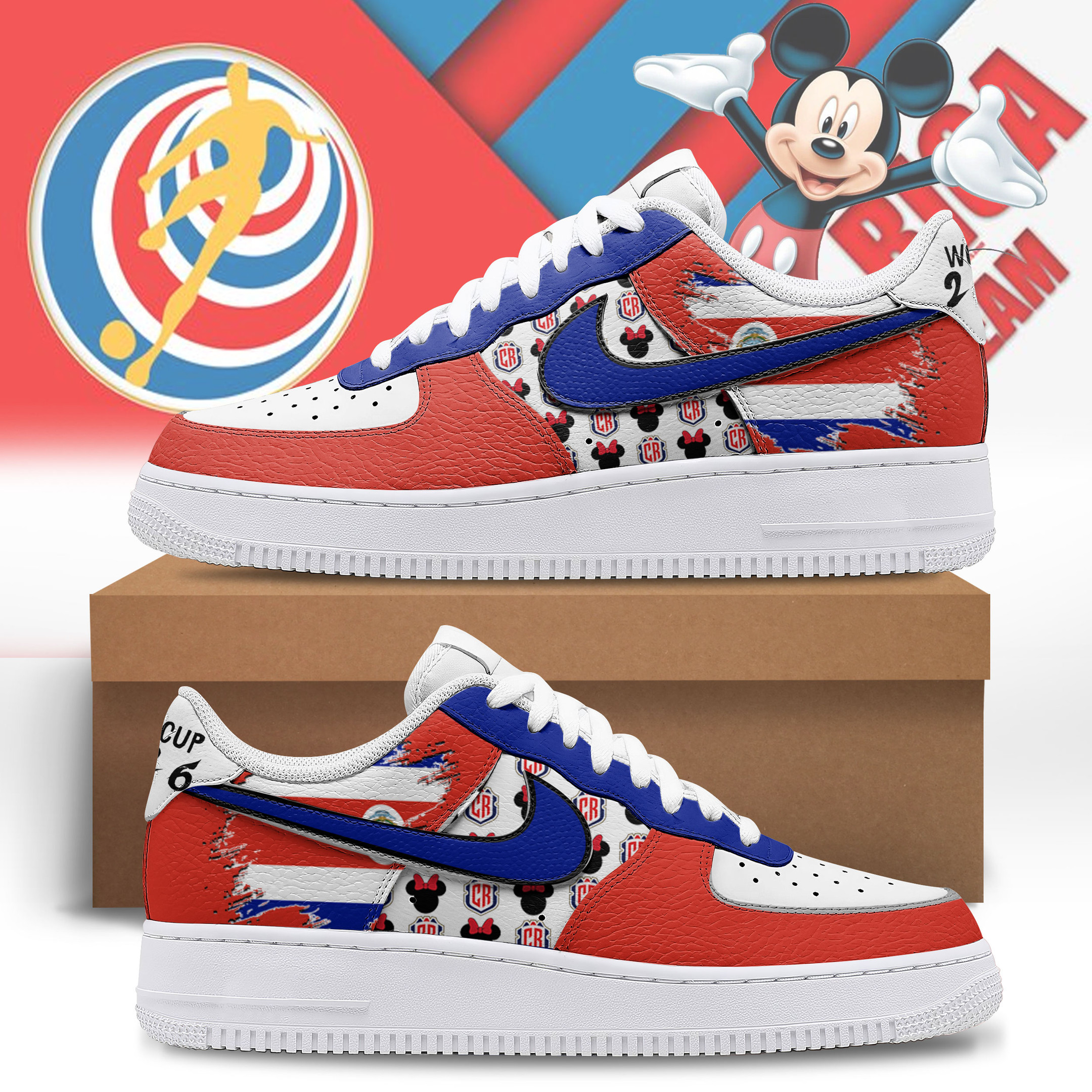 Costa Rica – Premium World Cup Legacy AF1 Shoes – Limited Edition TTH190510