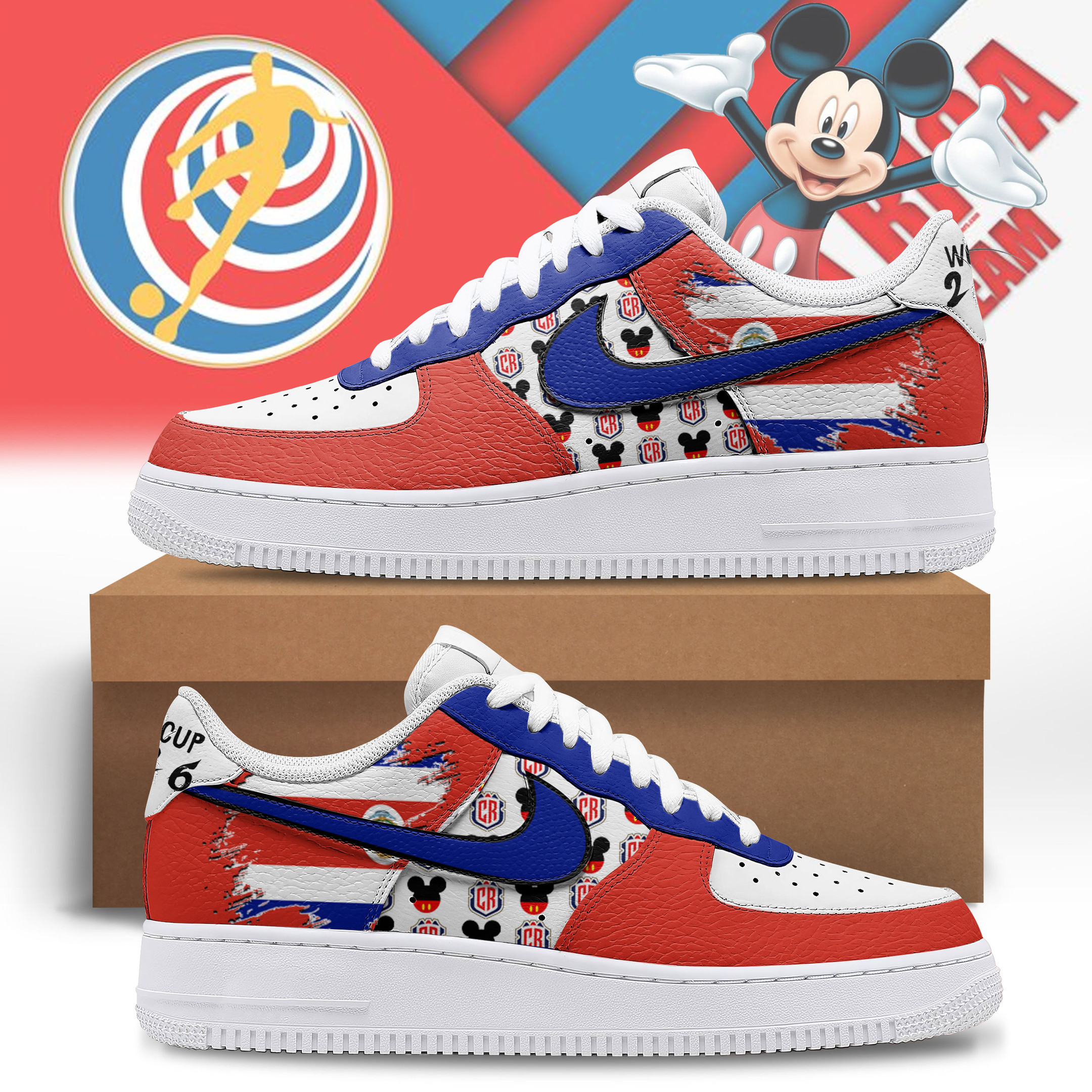 Costa Rica – Premium World Cup Legacy AF1 Shoes – Limited Edition TTH190510 - Image 2