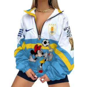 Uruguay | Premium Global Football Fever V-Neck Zipper Sweatshirt Jackets TTH210553