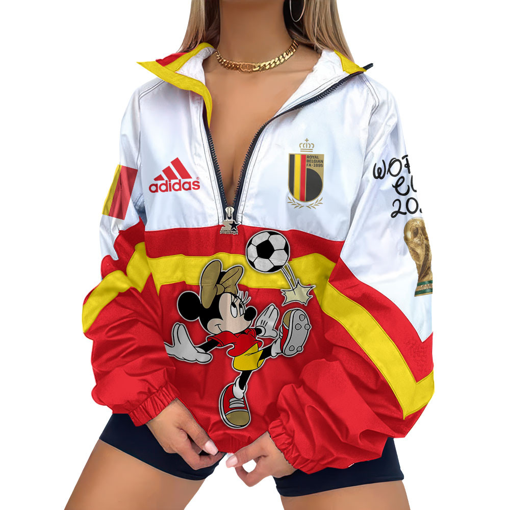 Belgium | Premium Global Football Fever V-Neck Zipper Sweatshirt Jackets TTH210553