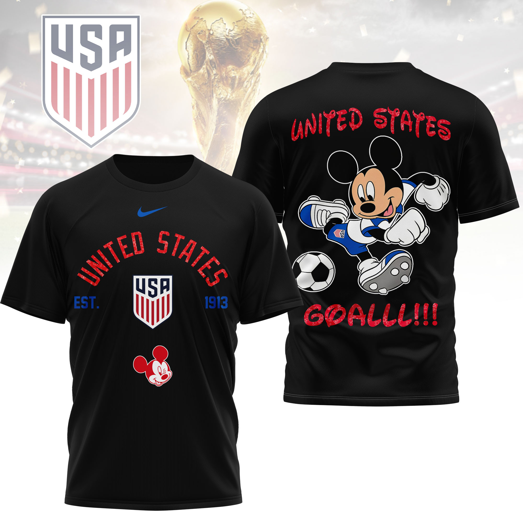 USA | Premium World Cup 2026 Mickey Mouse Soccer Fan Women Shirt TTH210552