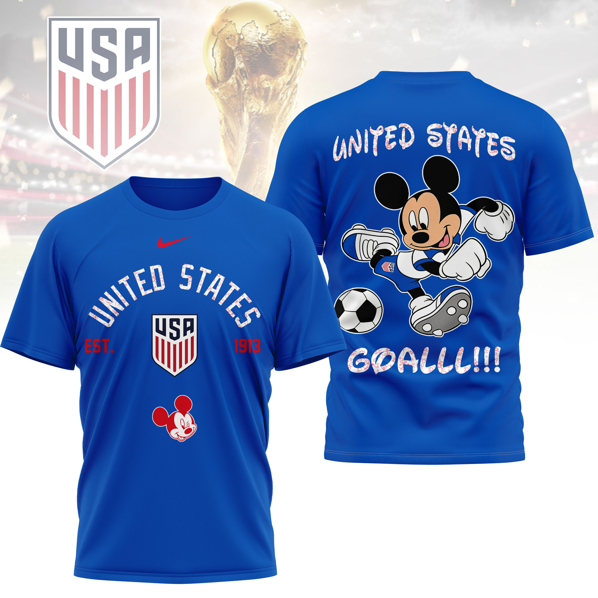 USA | Premium World Cup 2026 Mickey Mouse Soccer Fan Women Shirt TTH210552 - Image 4
