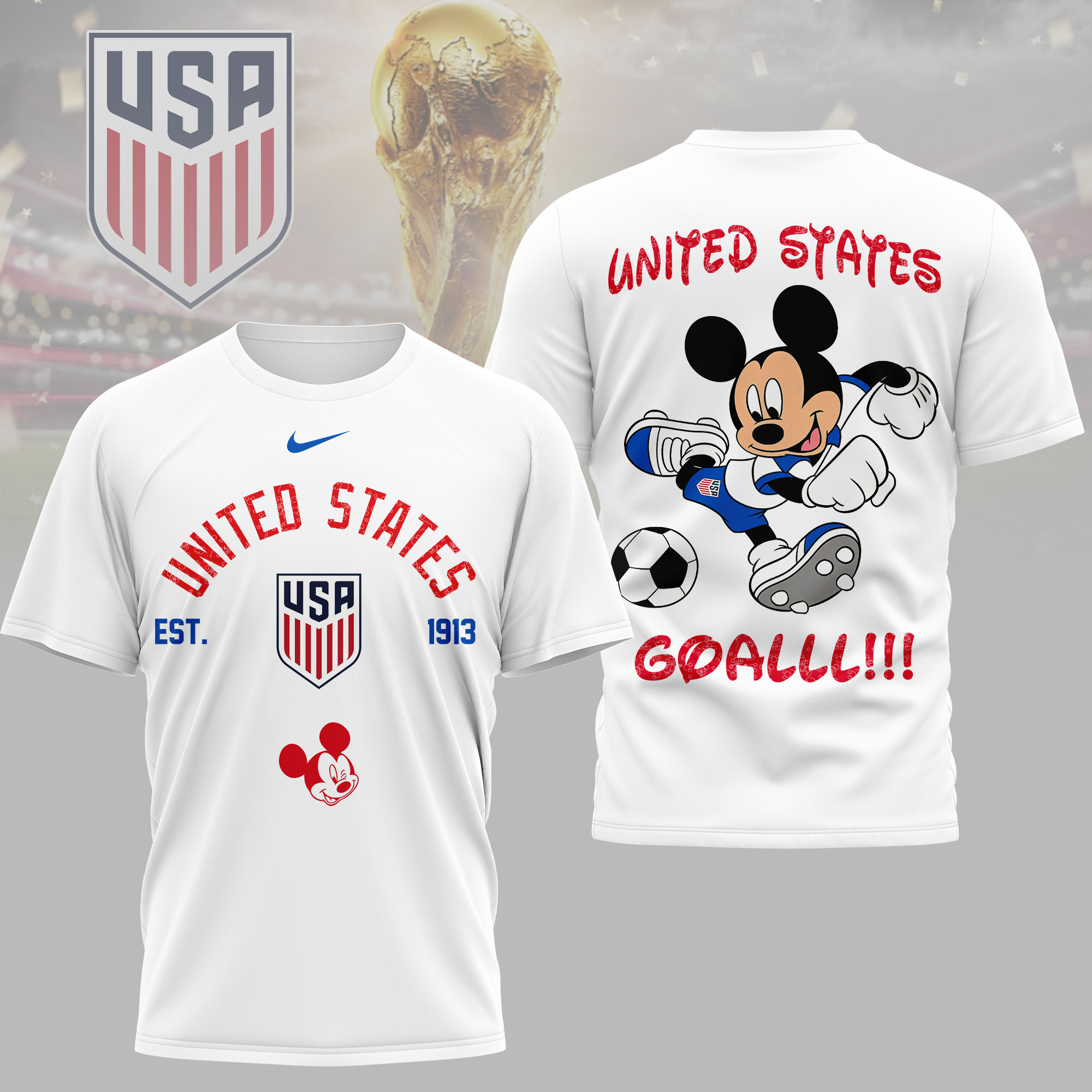 USA | Premium World Cup 2026 Mickey Mouse Soccer Fan Women Shirt TTH210552 - Image 2