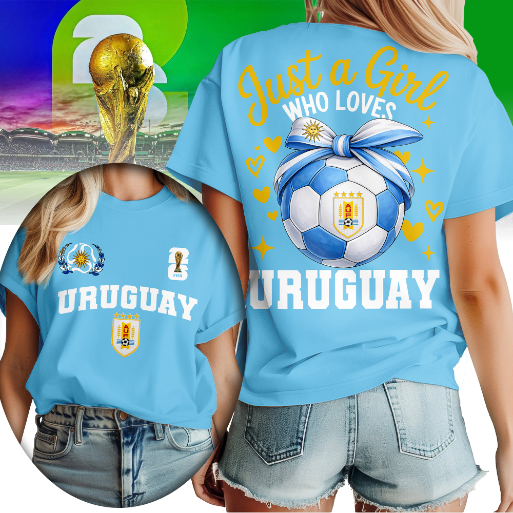 Uruguay | Premium World Cup 2026 Just a Girl Who Loves Soccer Shirt TTH210567 - Image 3