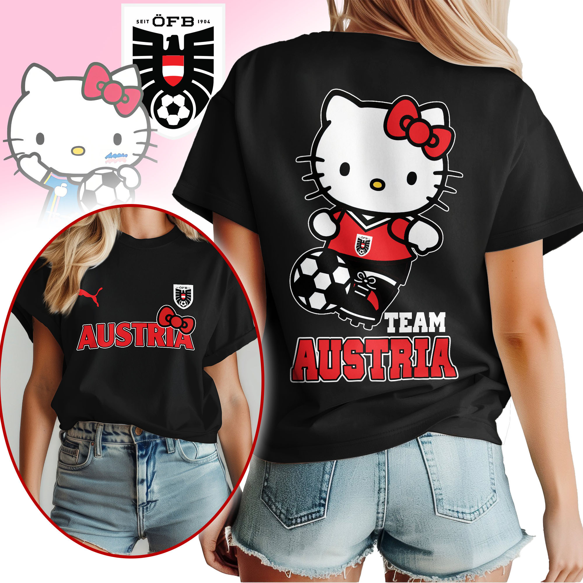 Austria | Premium World Cup 2026 Hello Kitty National Team Fan Women Shirt TTH210546