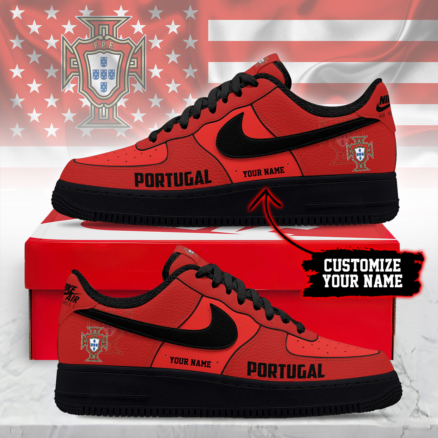 Portugal – Premium World Cup 2026 Soccer Fan AF1 Shoes – Limited Edition TTH190511