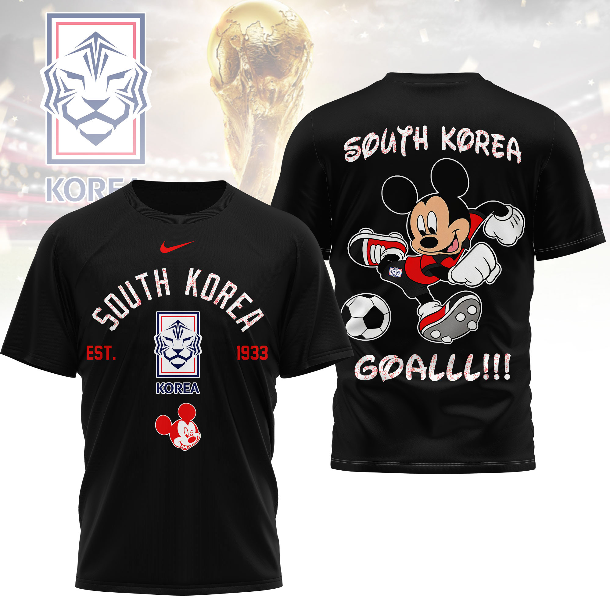South Korea | Premium World Cup 2026 Mickey Mouse Soccer Fan Women Shirt TTH210552