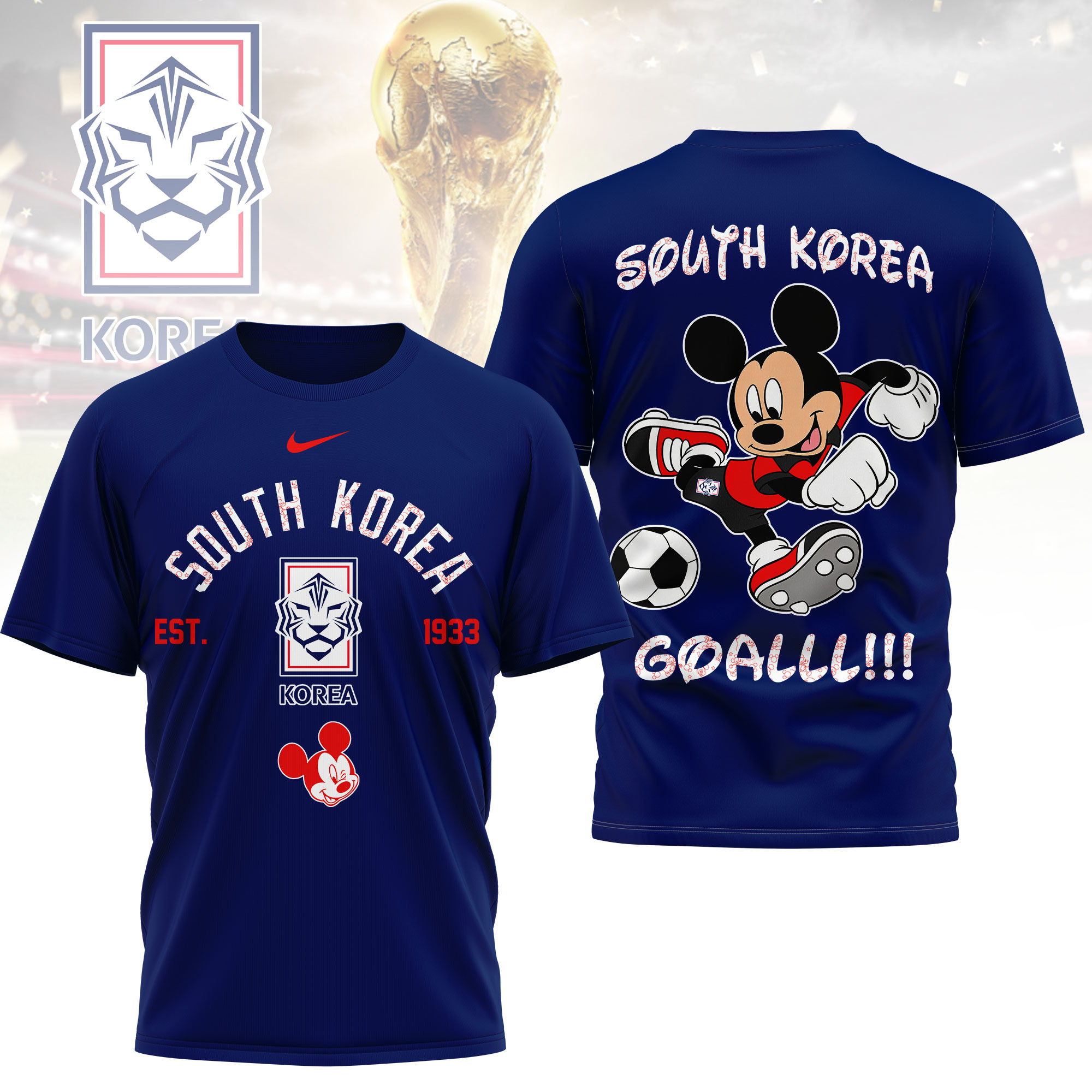 South Korea | Premium World Cup 2026 Mickey Mouse Soccer Fan Women Shirt TTH210552 - Image 4
