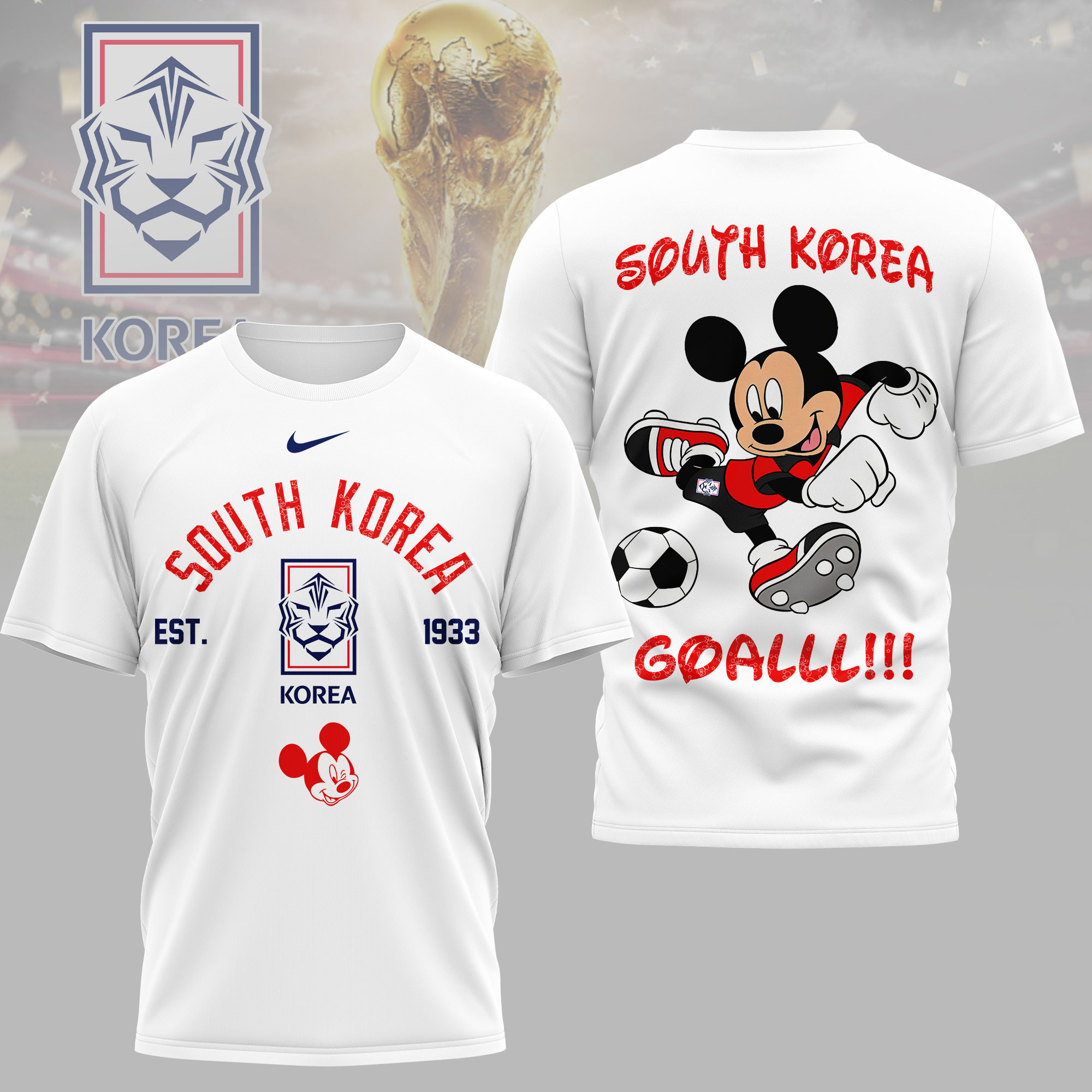 South Korea | Premium World Cup 2026 Mickey Mouse Soccer Fan Women Shirt TTH210552 - Image 2