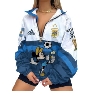 Argentina | Premium Global Football Fever V-Neck Zipper Sweatshirt Jackets TTH210553