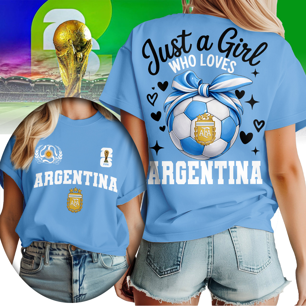 Argentina | Premium World Cup 2026 Just a Girl Who Loves Soccer Shirt TTH210567 - Image 3