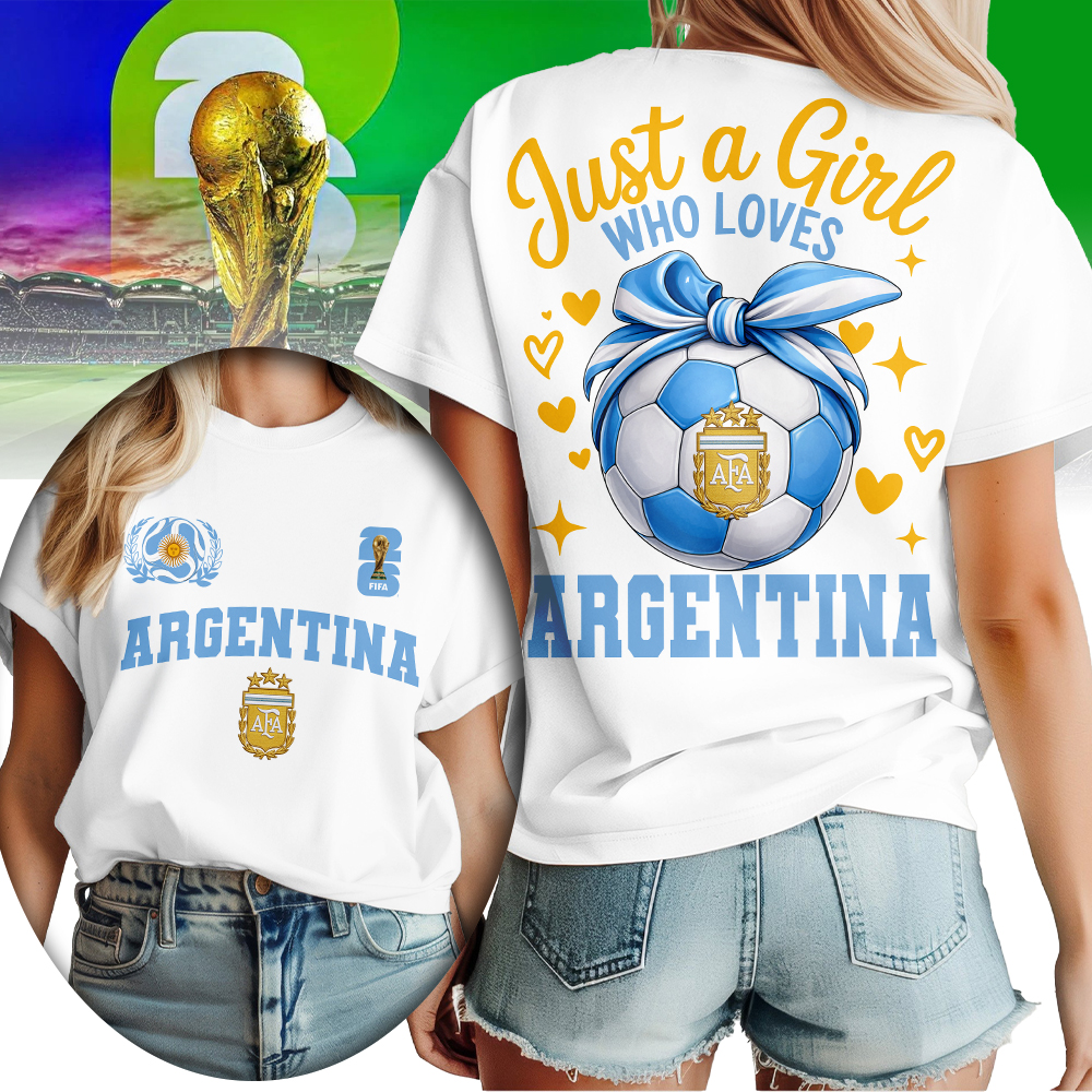 Argentina | Premium World Cup 2026 Just a Girl Who Loves Soccer Shirt TTH210567 - Image 2