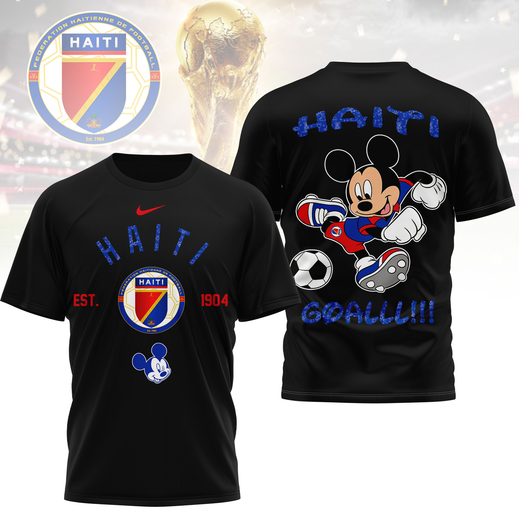 Haiti | Premium World Cup 2026 Mickey Mouse Soccer Fan Women Shirt TTH210552